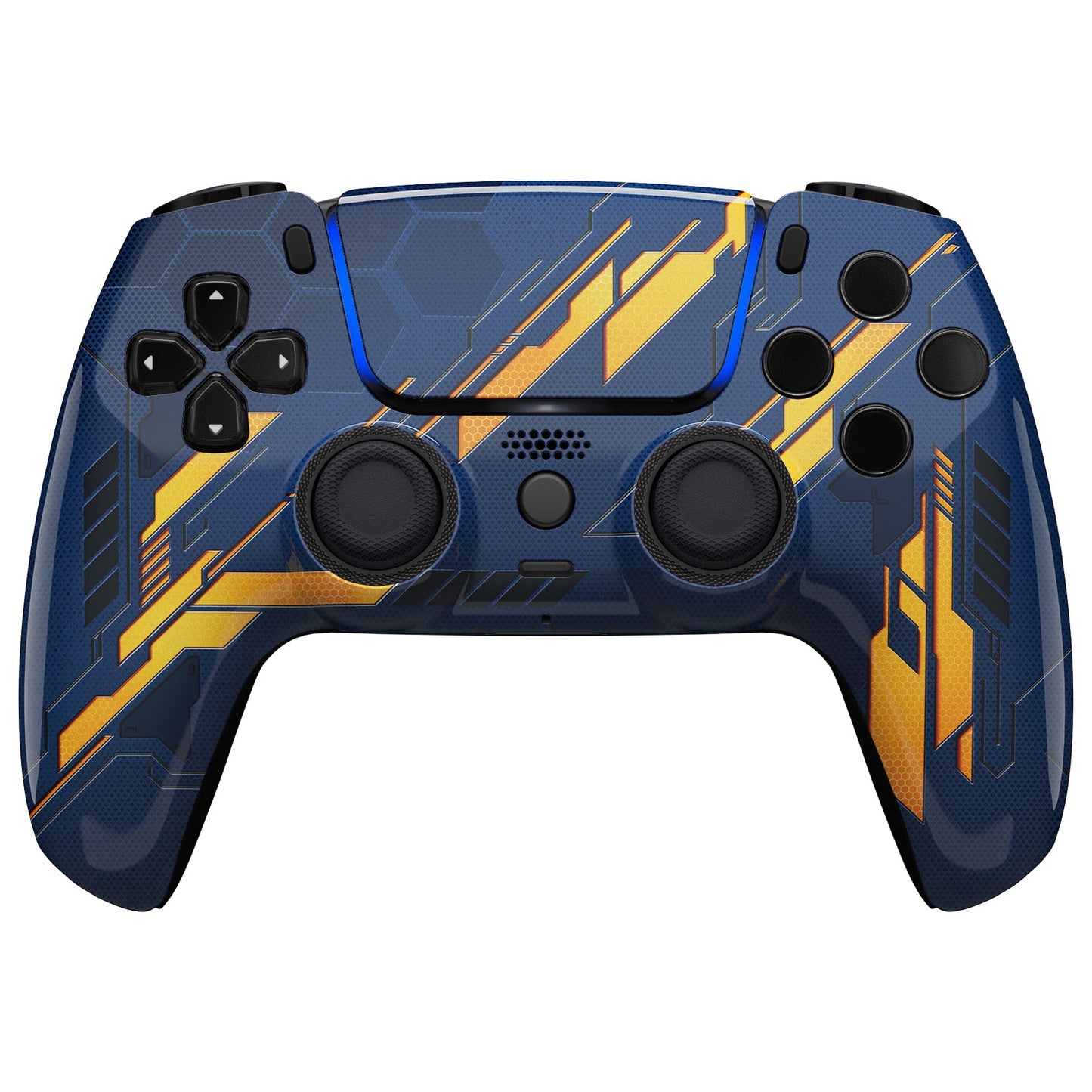 eXtremeRate LUNA Redesigned Replacement Front Shell with Touchpad Compatible with PS5 Controller BDM-010/020/030/040 - Glow in Dark Mecha - Orange eXtremeRate