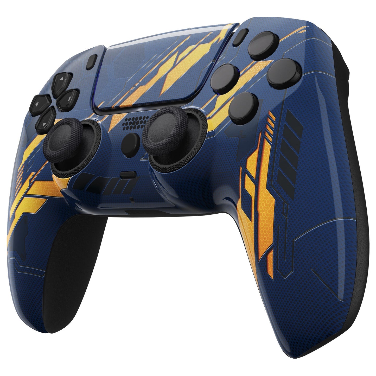 eXtremeRate LUNA Redesigned Replacement Front Shell with Touchpad Compatible with PS5 Controller BDM-010/020/030/040 - Glow in Dark Mecha - Orange eXtremeRate