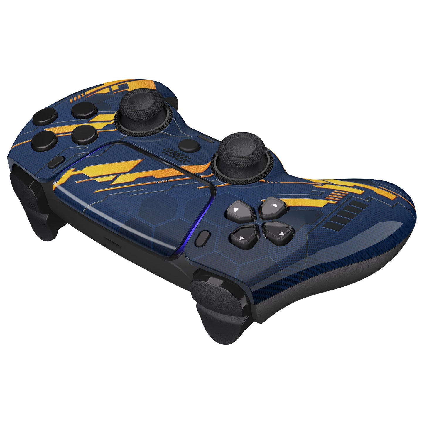 eXtremeRate LUNA Redesigned Replacement Front Shell with Touchpad Compatible with PS5 Controller BDM-010/020/030/040 - Glow in Dark Mecha - Orange eXtremeRate