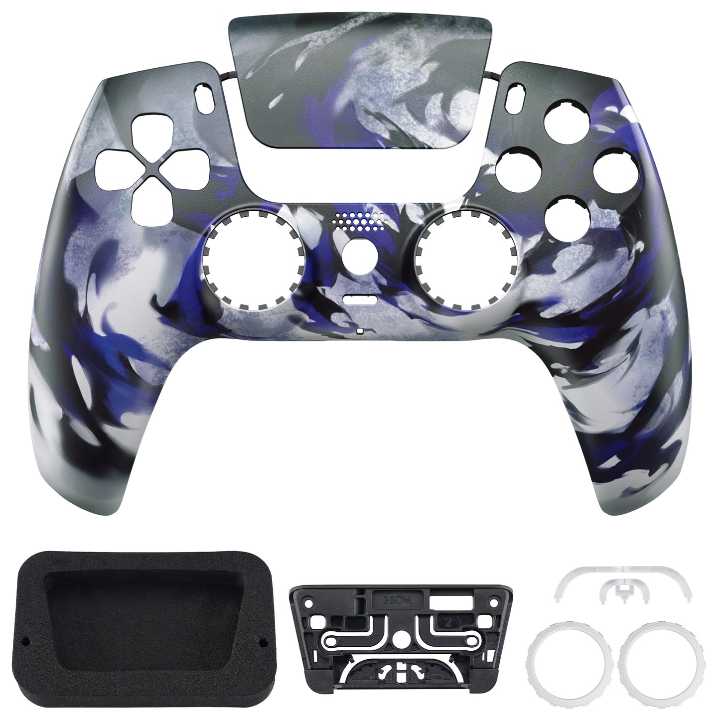eXtremeRate PS5コントローラーBDM-010/020/030/040/050/060対応LUNA再設計交換対応用フロントシェル＆タッチパッド【シャドウマジック】