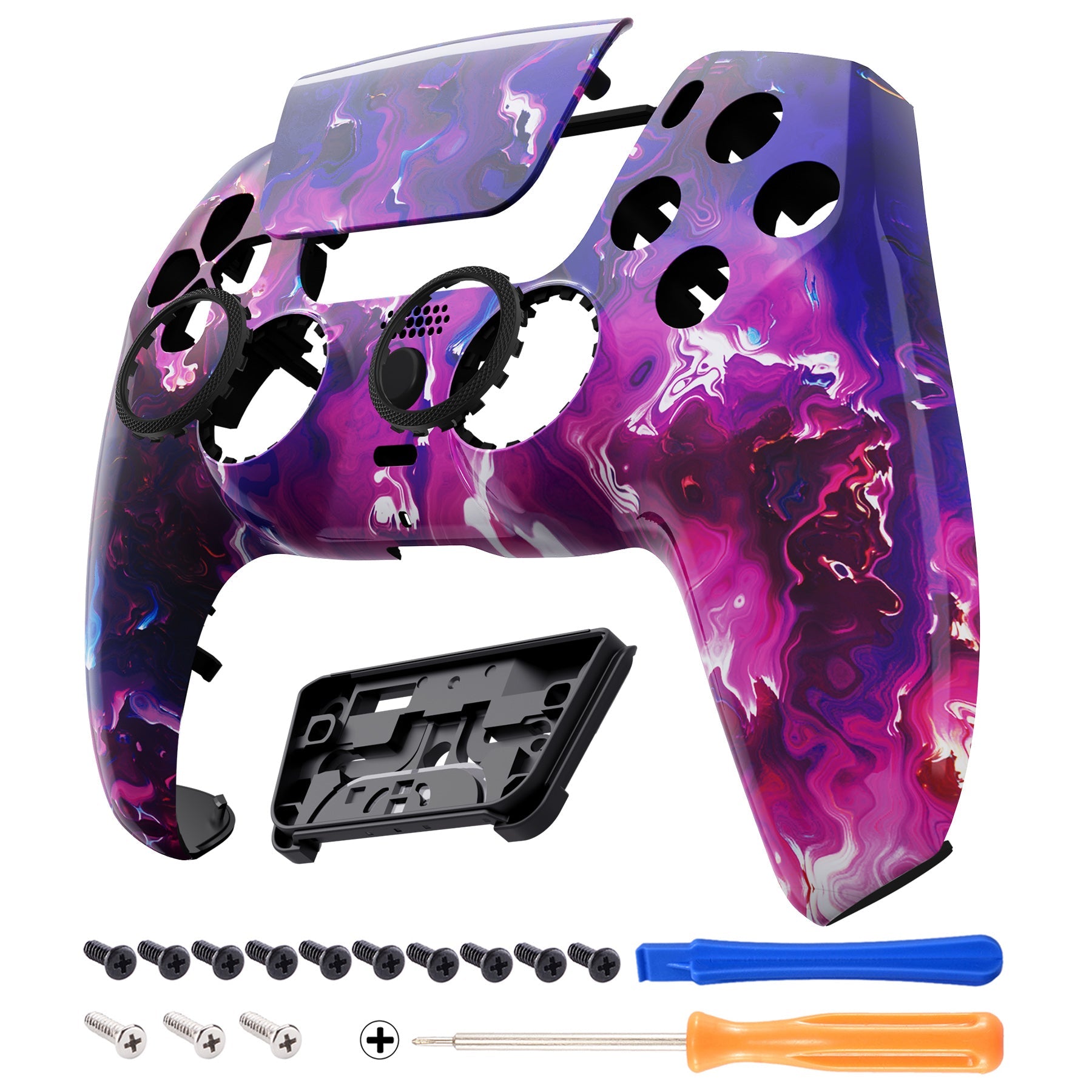 eXtremeRate LUNA Redesigned Replacement Front Shell with Touchpad Compatible with PS5 Controller BDM-010/020/030/040 - Surreal Lava eXtremeRate