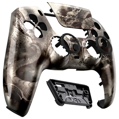 eXtremeRate PS5コントローラーBDM-010/020/030/040/050/060対応LUNA再設計交換対応用フロントシェル＆タッチパッド【墨龍】