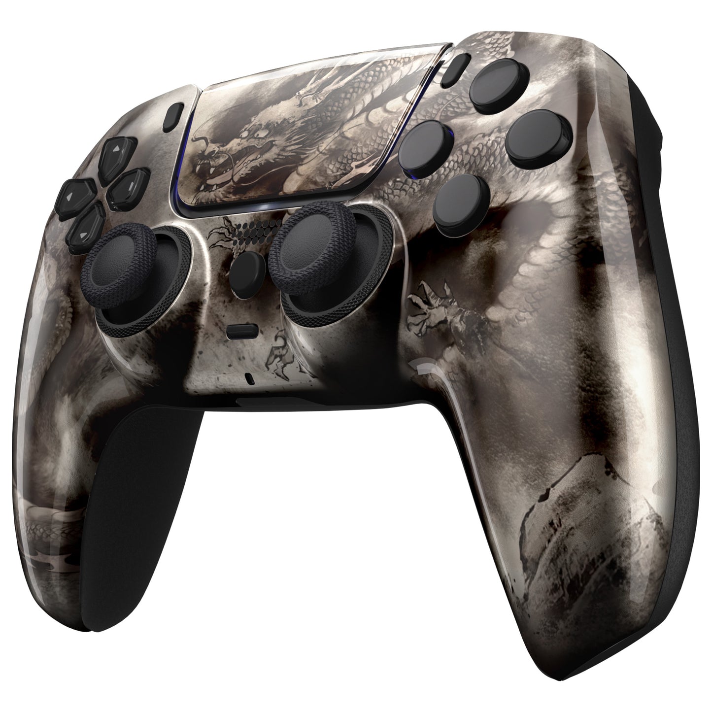 eXtremeRate PS5コントローラーBDM-010/020/030/040/050/060対応LUNA再設計交換対応用フロントシェル＆タッチパッド【墨龍】