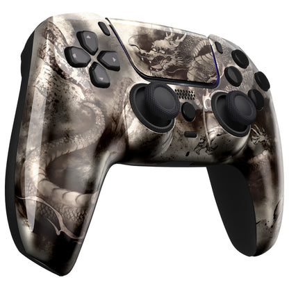 eXtremeRate PS5コントローラーBDM-010/020/030/040/050/060対応LUNA再設計交換対応用フロントシェル＆タッチパッド【墨龍】