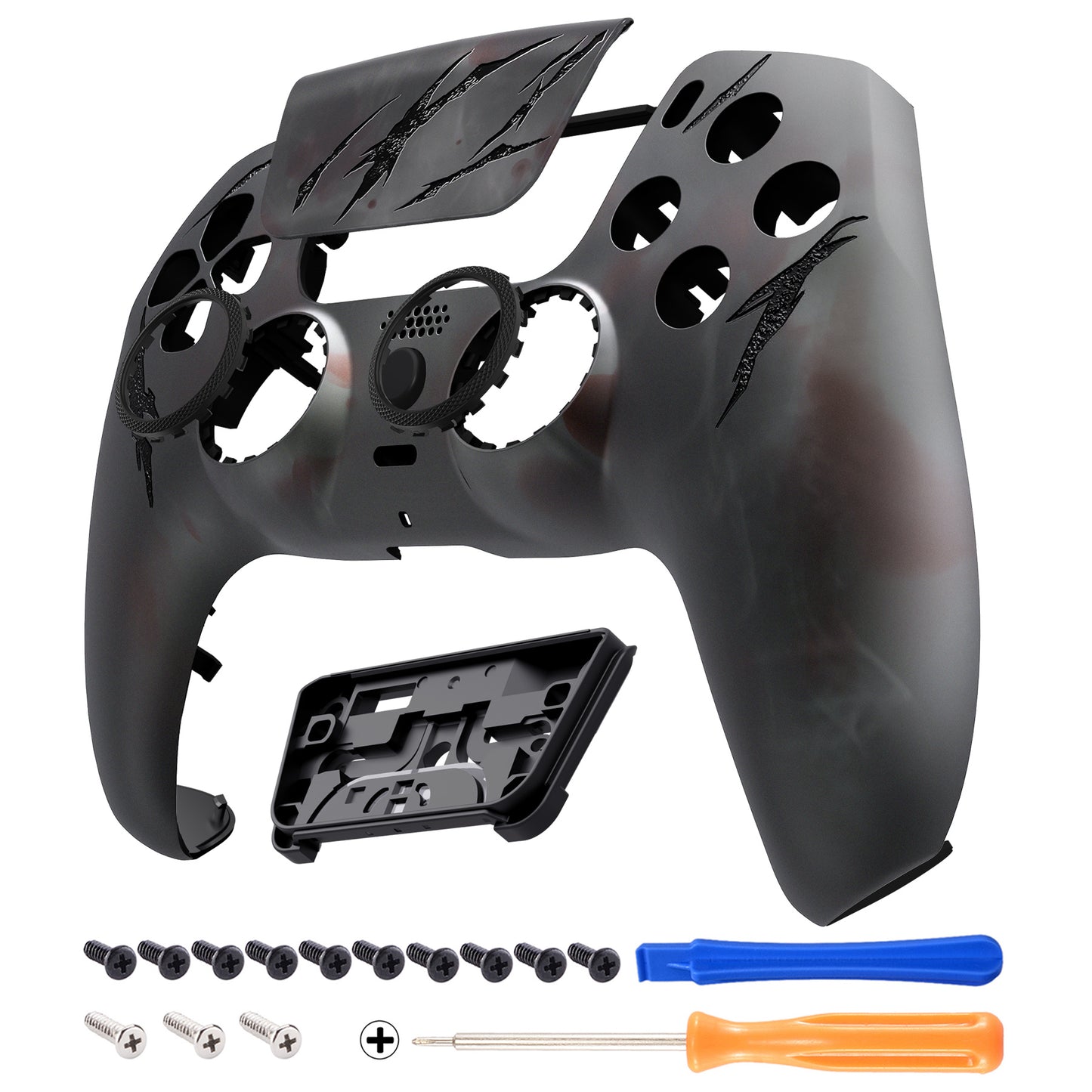 eXtremeRate PS5コントローラーBDM-010/020/030/040/050対応LUNA再設計交換対応用フロントシェル＆タッチパッド【血の霧】