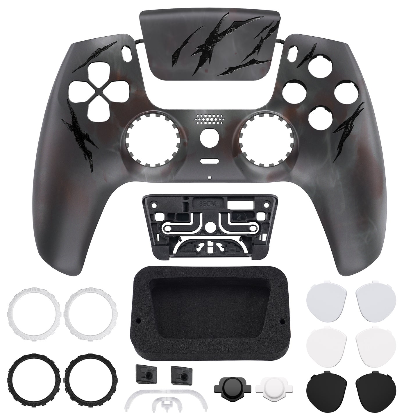 eXtremeRate PS5コントローラーBDM-010/020/030/040/050対応LUNA再設計交換対応用フロントシェル＆タッチパッド【血の霧】