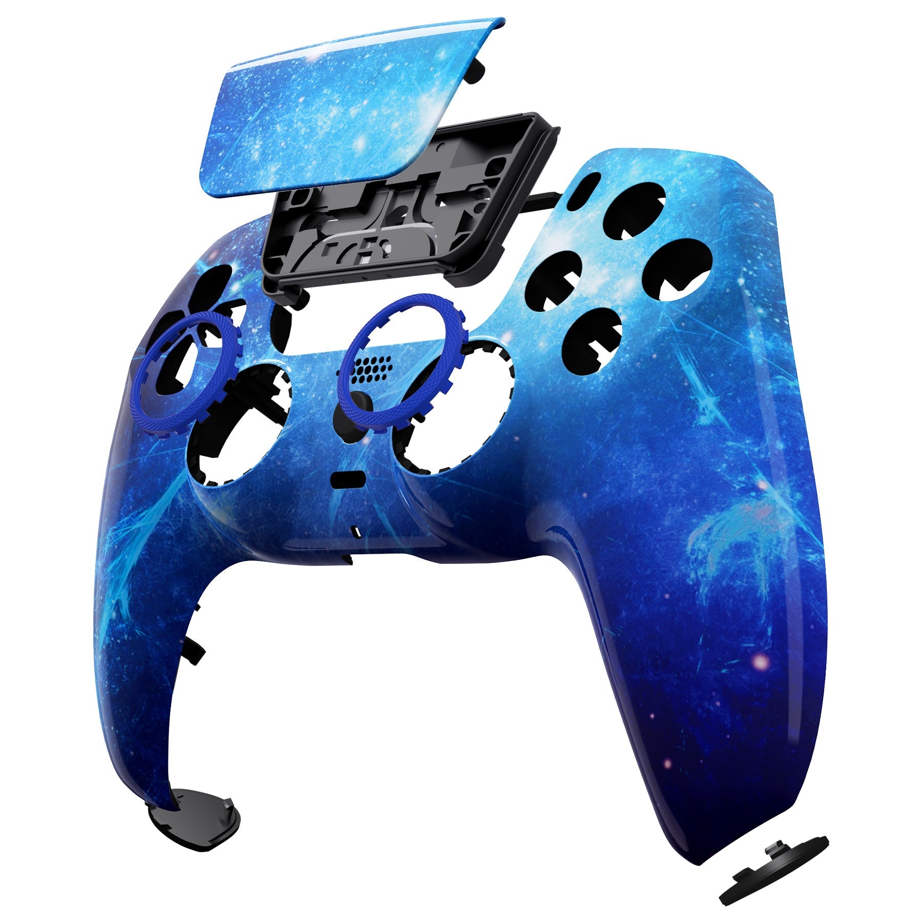 eXtremeRate LUNA Redesigned Replacement Front Shell with Touchpad Compatible with PS5 Controller BDM-010/020/030/040 - Blue Nebula eXtremeRate