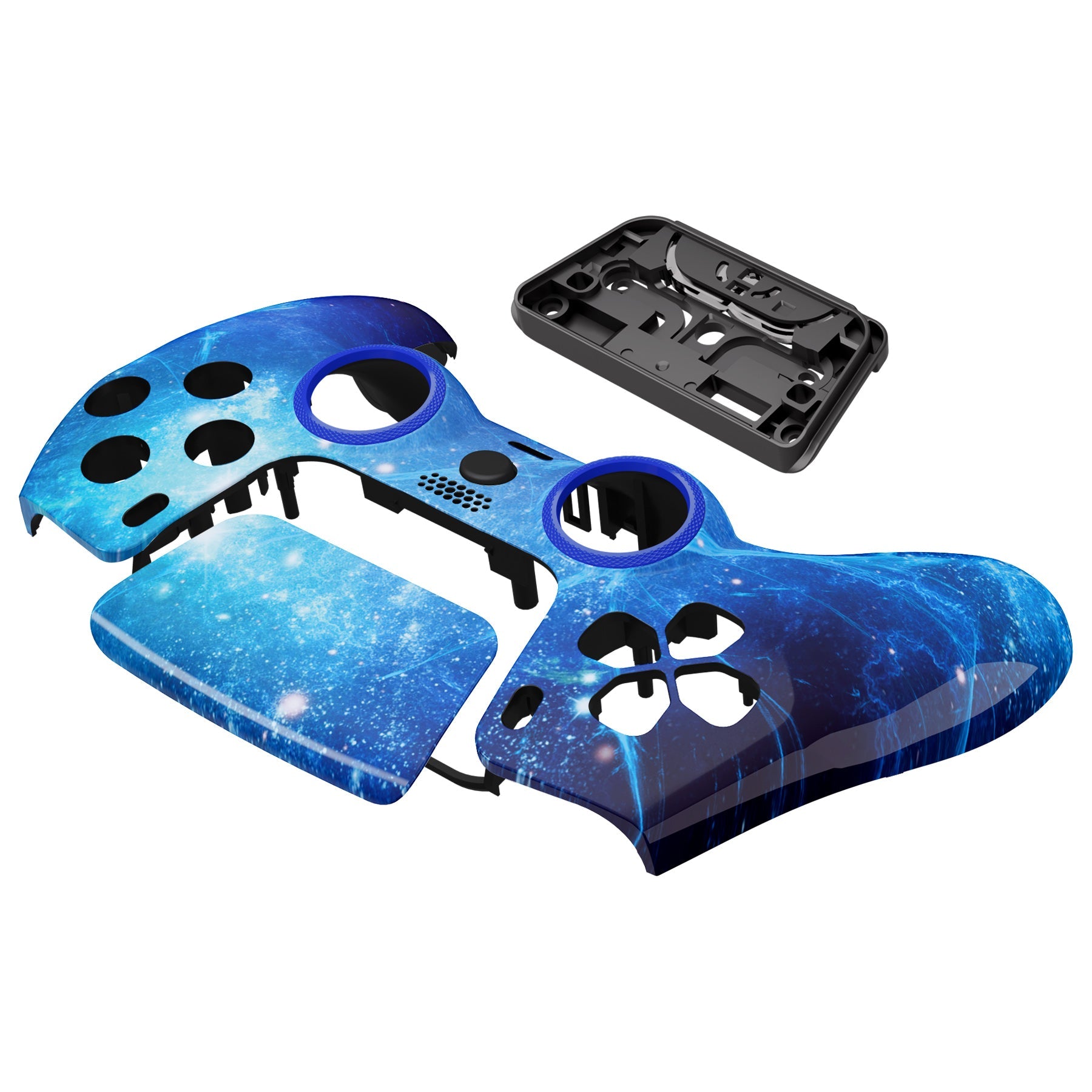 eXtremeRate LUNA Redesigned Replacement Front Shell with Touchpad Compatible with PS5 Controller BDM-010/020/030/040 - Blue Nebula eXtremeRate