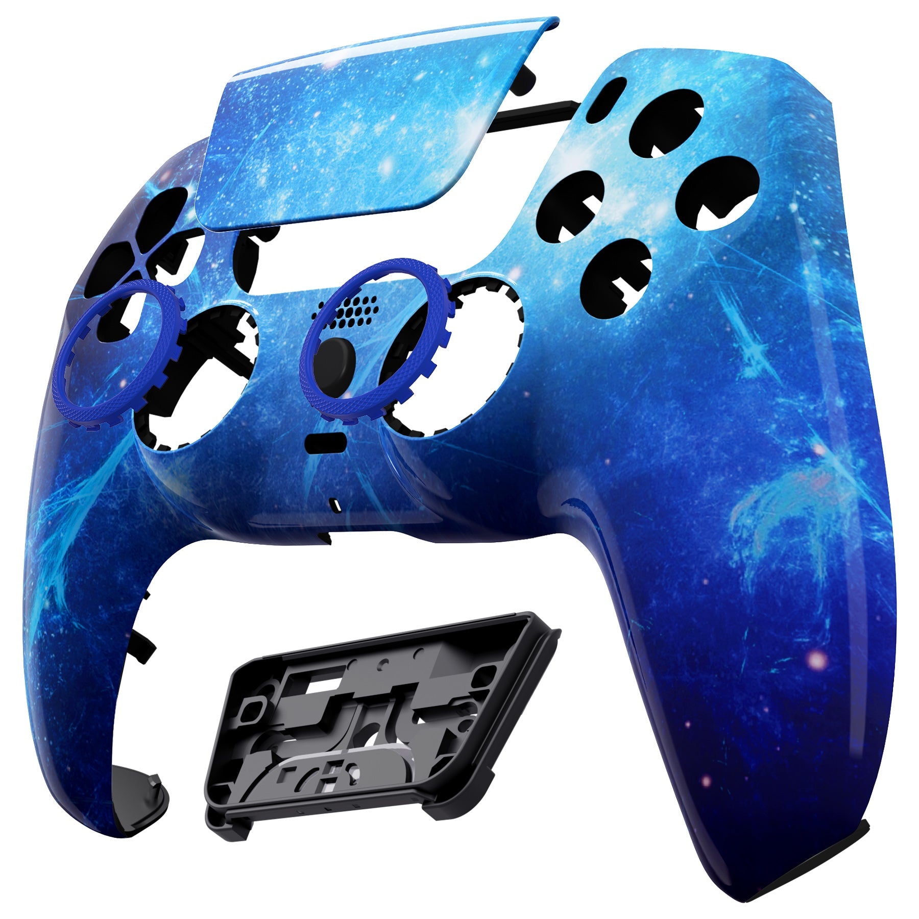 eXtremeRate LUNA Redesigned Replacement Front Shell with Touchpad Compatible with PS5 Controller BDM-010/020/030/040 - Blue Nebula eXtremeRate