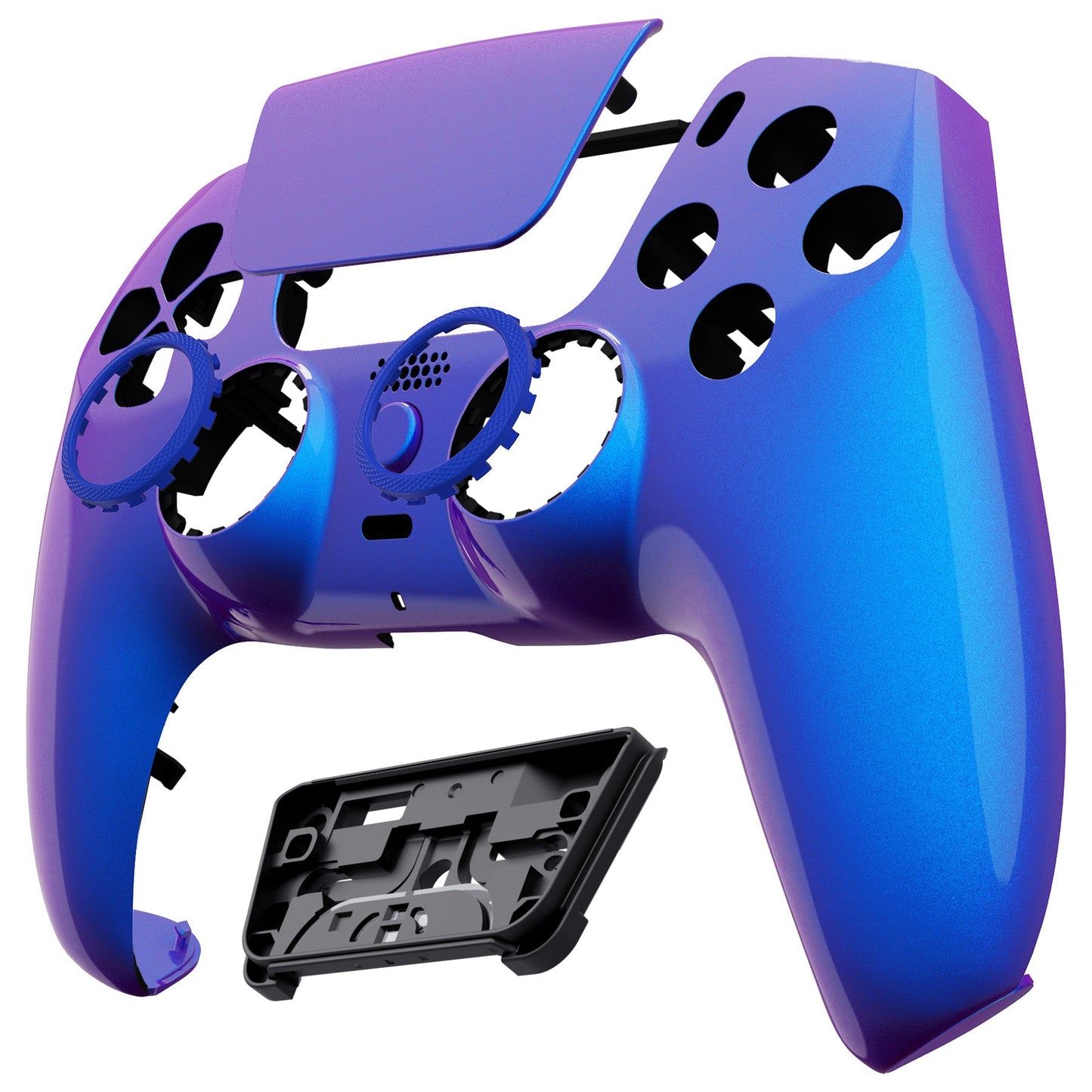 eXtremeRate LUNA Redesigned Replacement Front Shell with Touchpad Compatible with PS5 Controller BDM-010/020/030/040 - Chameleon Purple Blue eXtremeRate