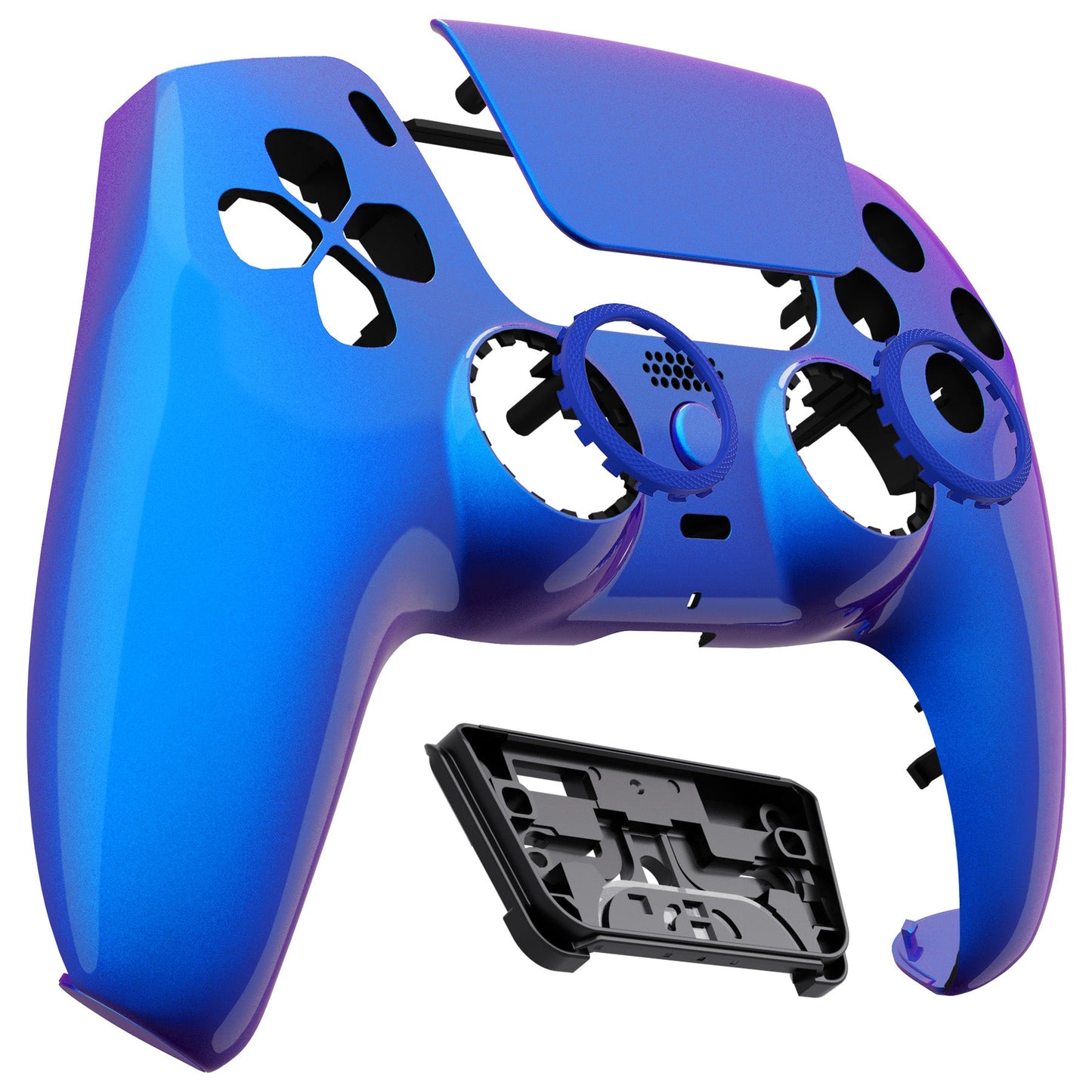 eXtremeRate LUNA Redesigned Replacement Front Shell with Touchpad Compatible with PS5 Controller BDM-010/020/030/040 - Chameleon Purple Blue eXtremeRate