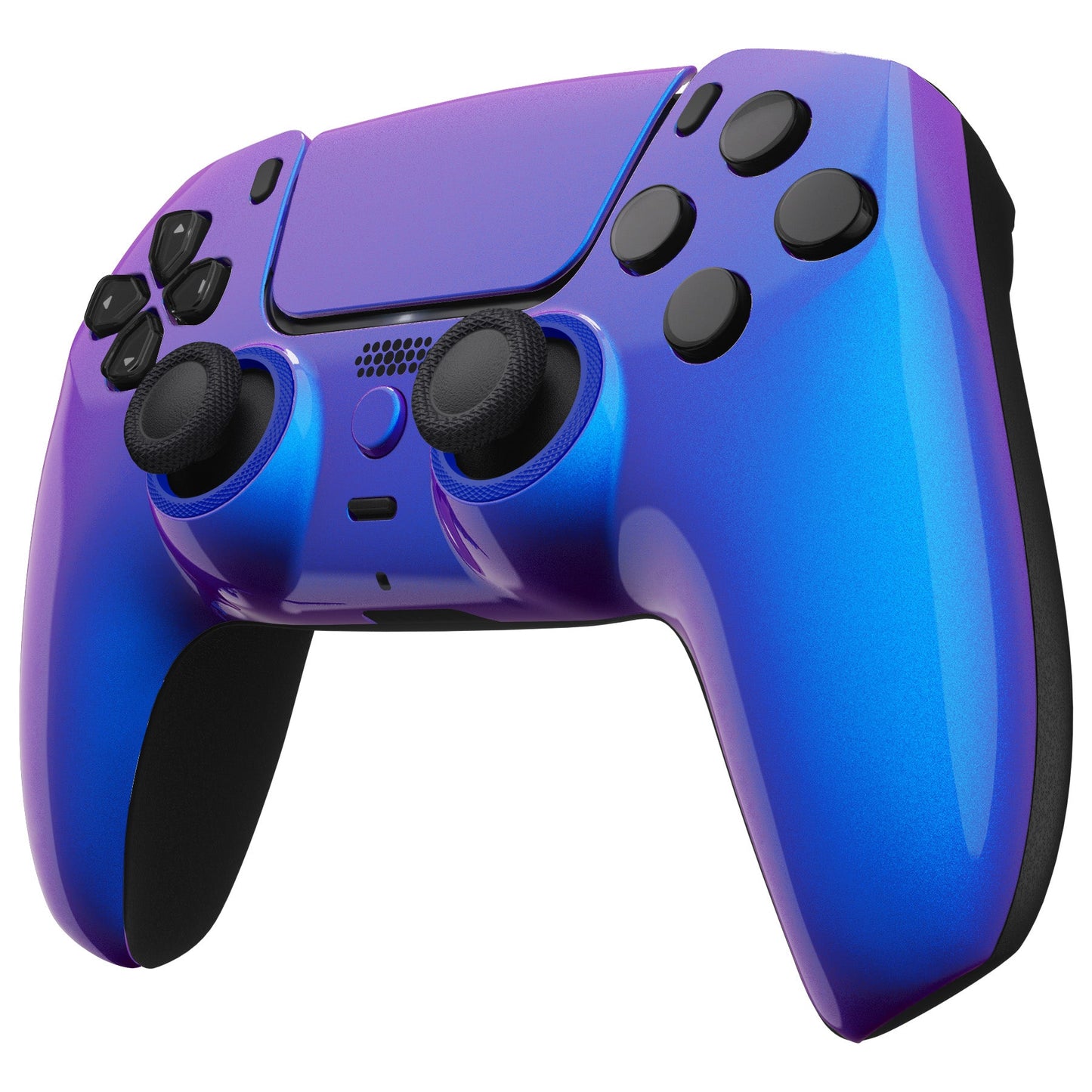 eXtremeRate LUNA Redesigned Replacement Front Shell with Touchpad Compatible with PS5 Controller BDM-010/020/030/040 - Chameleon Purple Blue eXtremeRate