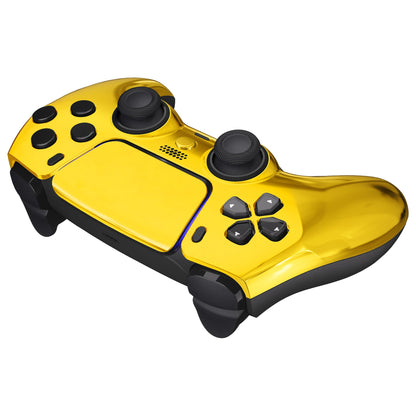 eXtremeRate LUNA Redesigned Replacement Front Shell with Touchpad Compatible with PS5 Controller BDM-010/020/030/040 - Chrome Gold eXtremeRate