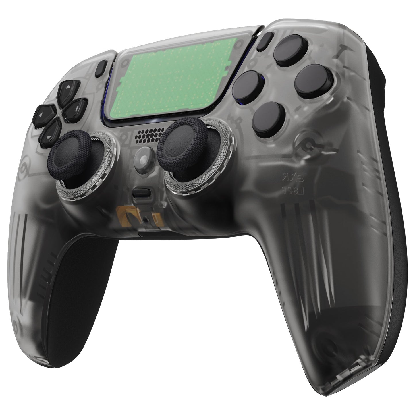 eXtremeRate LUNA Redesigned Replacement Front Shell with Touchpad Compatible with PS5 Controller BDM-010/020/030/040 - Clear Black eXtremeRate