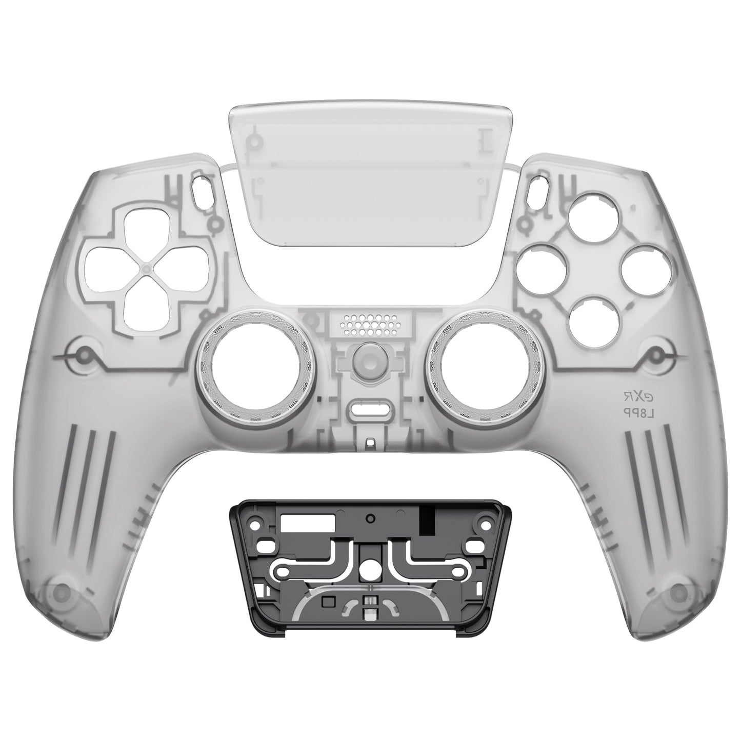 eXtremeRate LUNA Redesigned Replacement Front Shell with Touchpad Compatible with PS5 Controller BDM-010/020/030/040 - Clear Black eXtremeRate