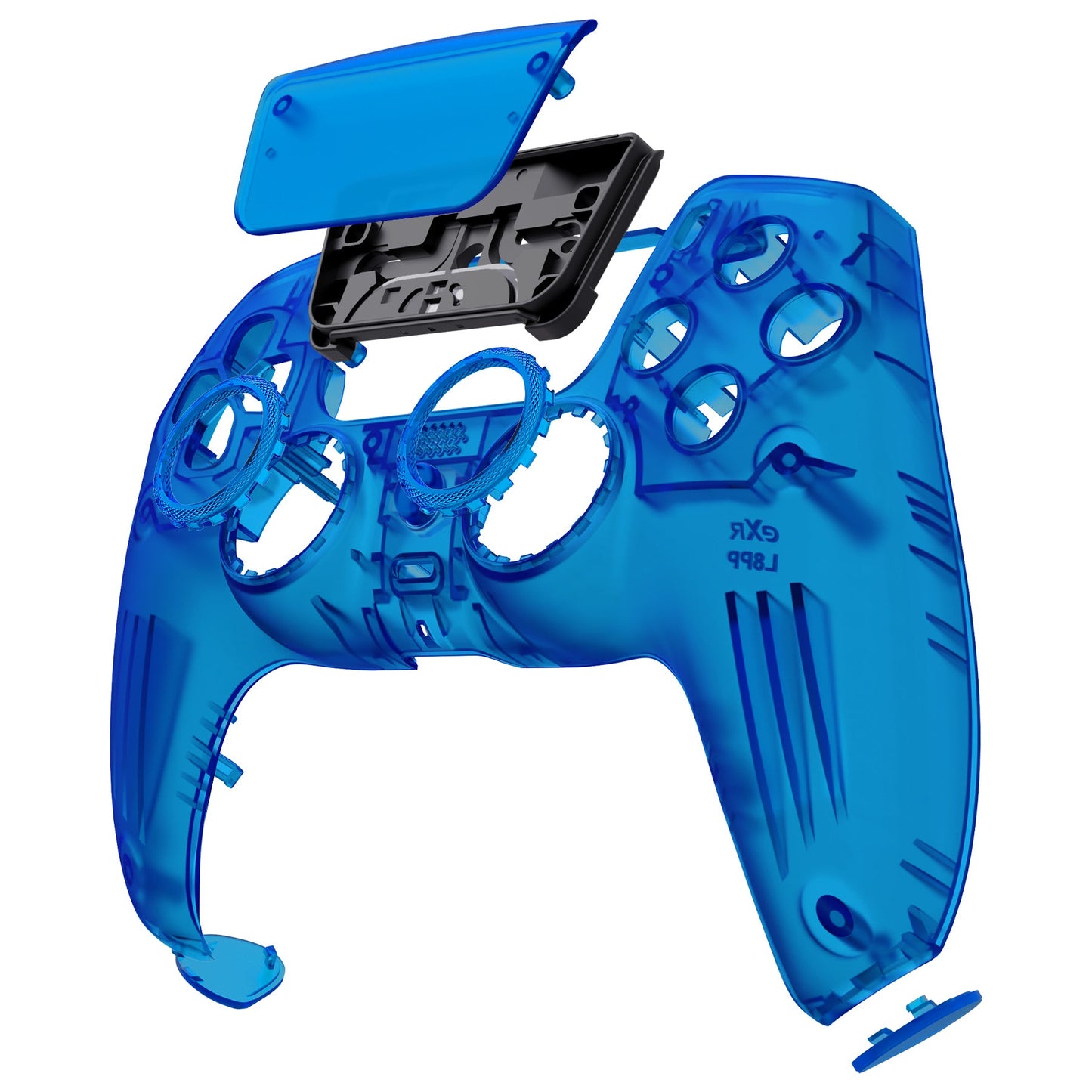 eXtremeRate LUNA Redesigned Replacement Front Shell with Touchpad Compatible with PS5 Controller BDM-010/020/030/040 - Clear Blue eXtremeRate