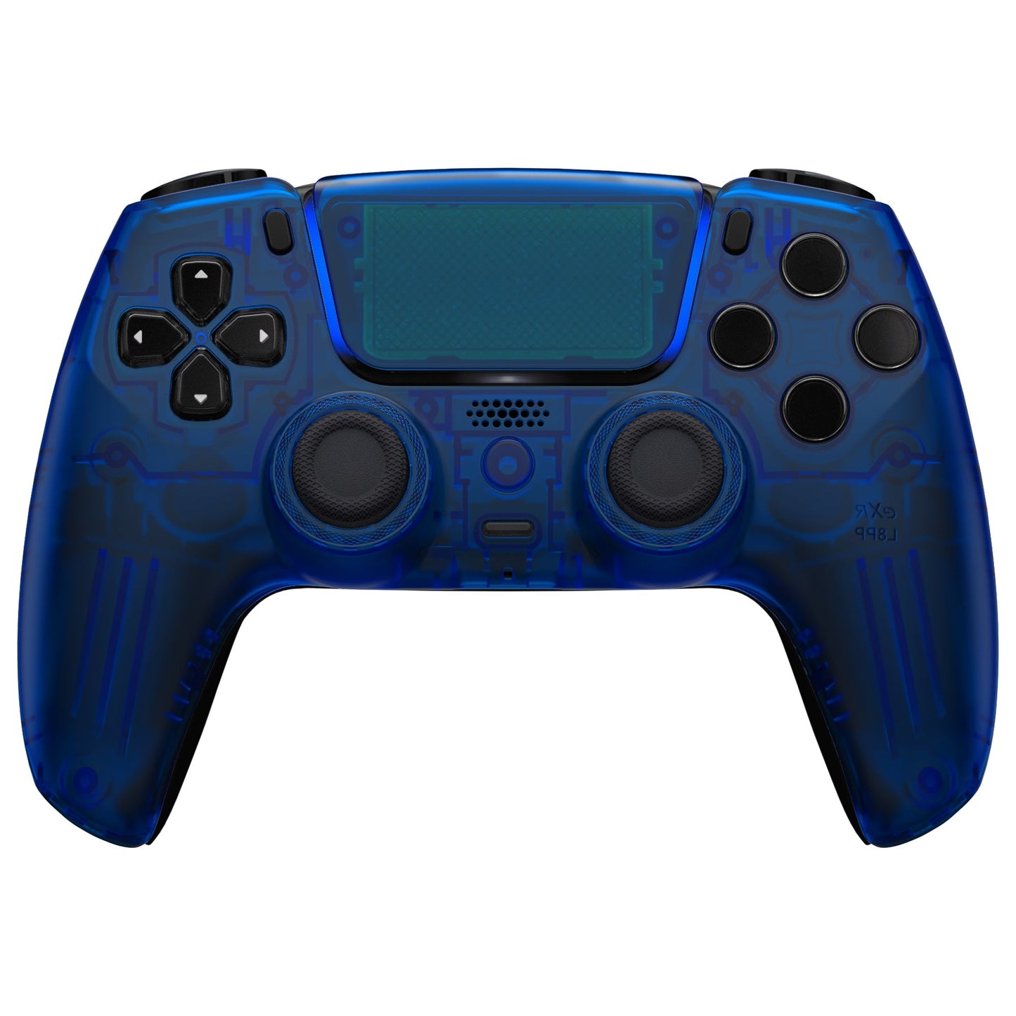 eXtremeRate LUNA Redesigned Replacement Front Shell with Touchpad Compatible with PS5 Controller BDM-010/020/030/040 - Clear Blue eXtremeRate