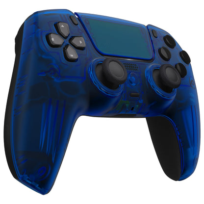 eXtremeRate LUNA Redesigned Replacement Front Shell with Touchpad Compatible with PS5 Controller BDM-010/020/030/040 - Clear Blue eXtremeRate