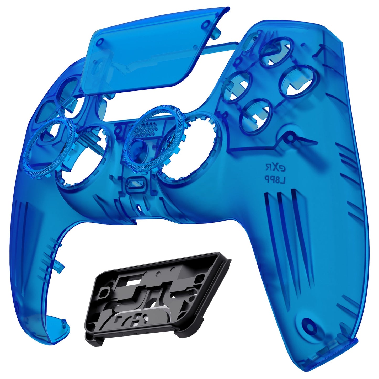 eXtremeRate LUNA Redesigned Replacement Front Shell with Touchpad Compatible with PS5 Controller BDM-010/020/030/040 - Clear Blue eXtremeRate