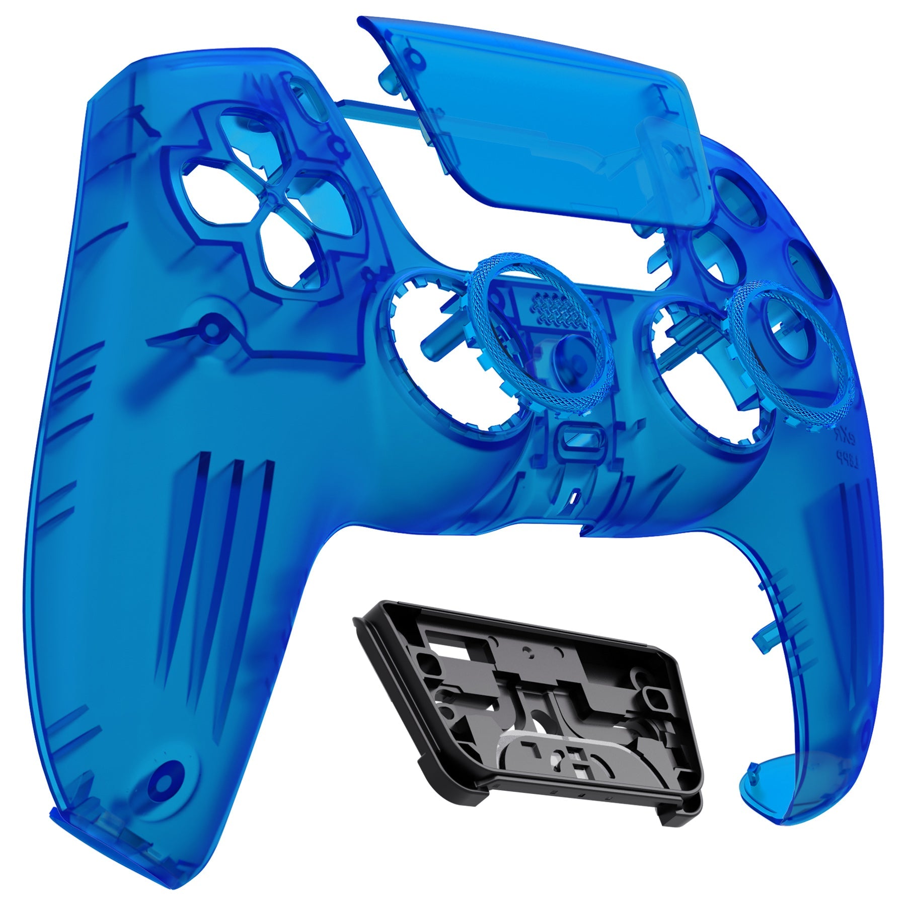 eXtremeRate LUNA Redesigned Replacement Front Shell with Touchpad Compatible with PS5 Controller BDM-010/020/030/040 - Clear Blue eXtremeRate