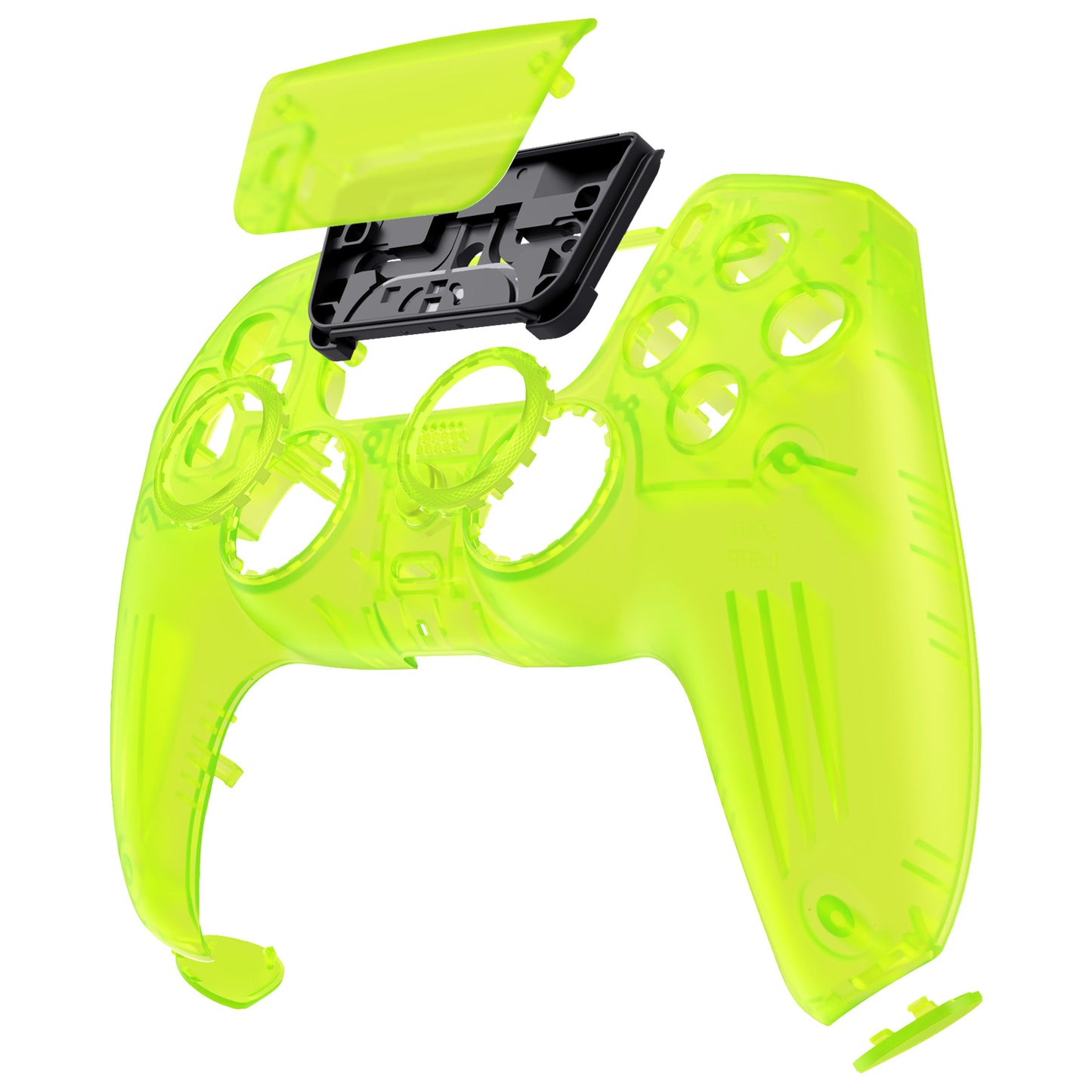 eXtremeRate PS5コントローラーBDM-010/020/030/040/050対応LUNA再設計交換対応用フロントシェル＆タッチパッド【クリアライムグリーン】
