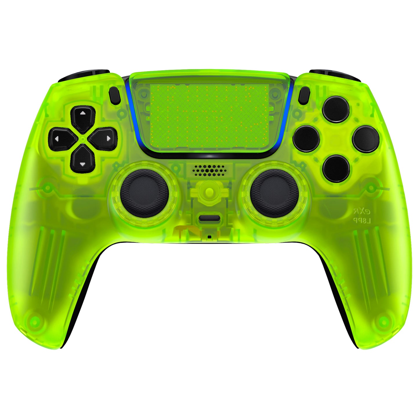 eXtremeRate PS5コントローラーBDM-010/020/030/040/050対応LUNA再設計交換対応用フロントシェル＆タッチパッド【クリアライムグリーン】