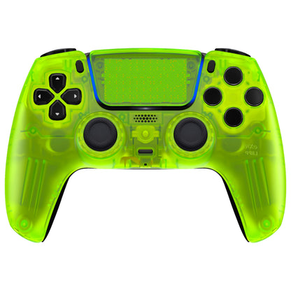eXtremeRate PS5コントローラーBDM-010/020/030/040/050対応LUNA再設計交換対応用フロントシェル＆タッチパッド【クリアライムグリーン】