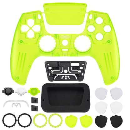 eXtremeRate PS5コントローラーBDM-010/020/030/040/050対応LUNA再設計交換対応用フロントシェル＆タッチパッド【クリアライムグリーン】