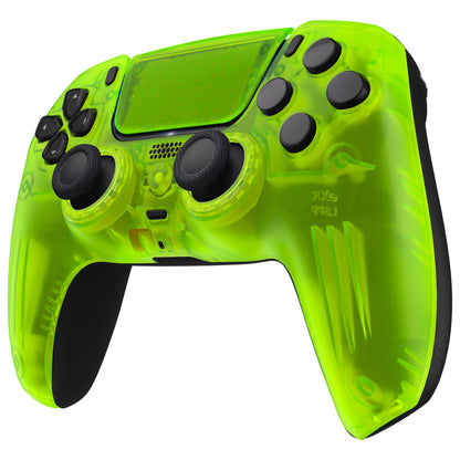 eXtremeRate PS5コントローラーBDM-010/020/030/040/050対応LUNA再設計交換対応用フロントシェル＆タッチパッド【クリアライムグリーン】