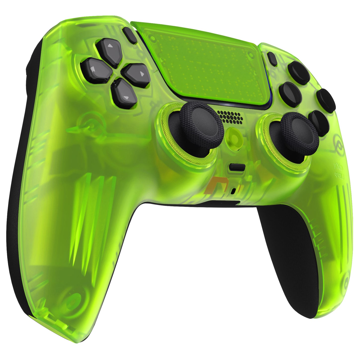 eXtremeRate PS5コントローラーBDM-010/020/030/040/050対応LUNA再設計交換対応用フロントシェル＆タッチパッド【クリアライムグリーン】