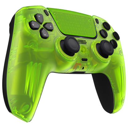 eXtremeRate PS5コントローラーBDM-010/020/030/040/050対応LUNA再設計交換対応用フロントシェル＆タッチパッド【クリアライムグリーン】