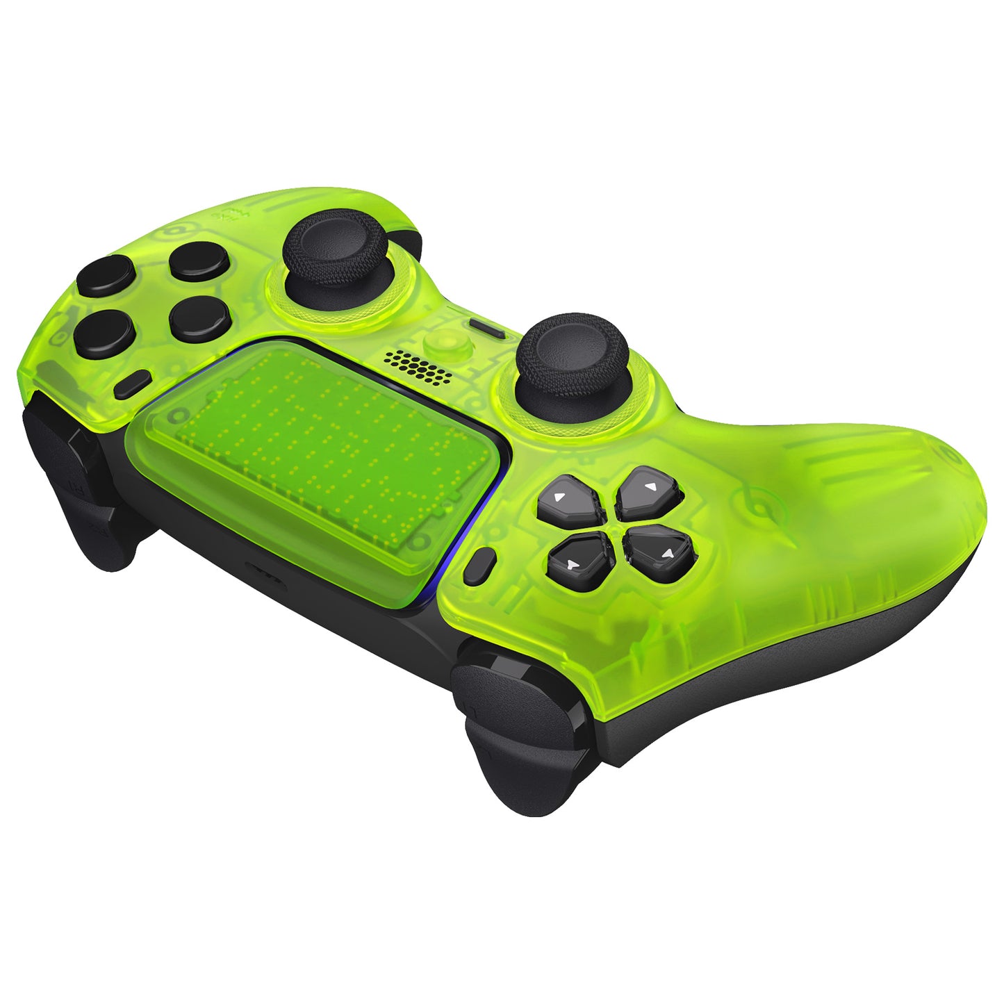 eXtremeRate PS5コントローラーBDM-010/020/030/040/050対応LUNA再設計交換対応用フロントシェル＆タッチパッド【クリアライムグリーン】