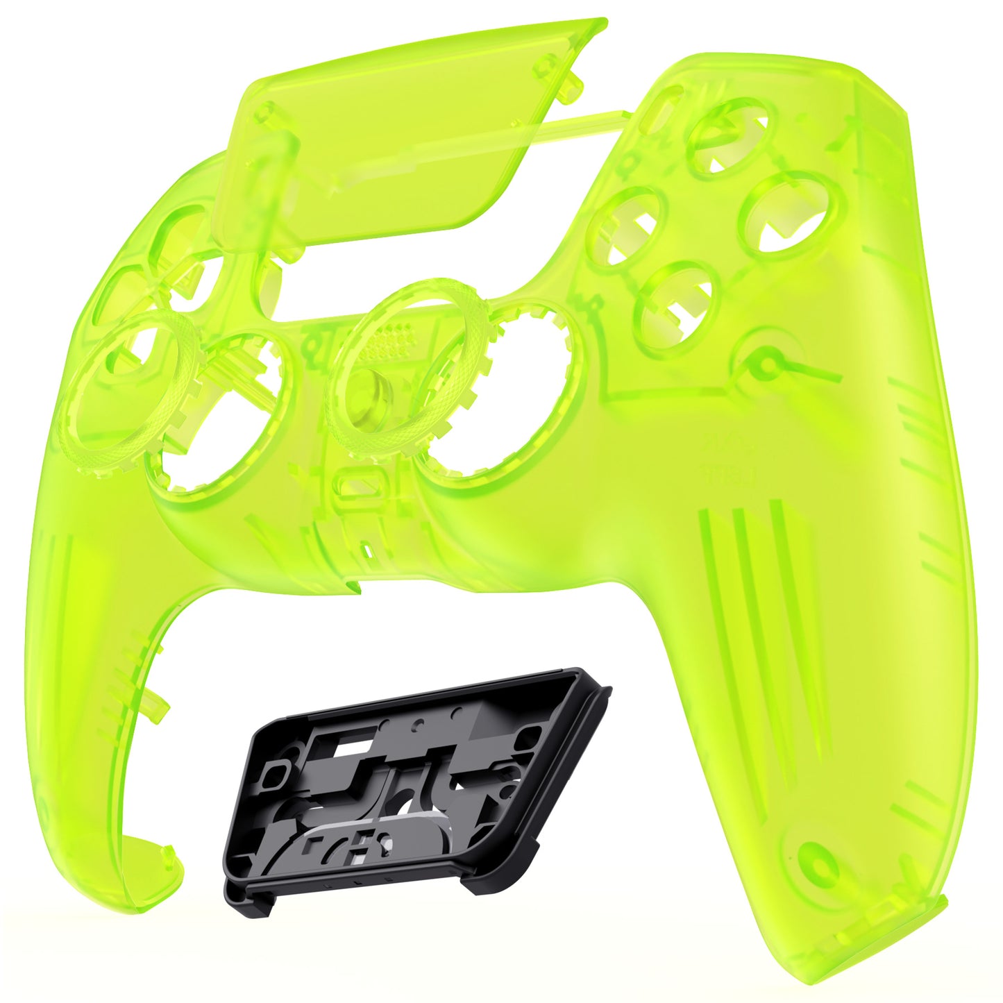 eXtremeRate PS5コントローラーBDM-010/020/030/040/050対応LUNA再設計交換対応用フロントシェル＆タッチパッド【クリアライムグリーン】