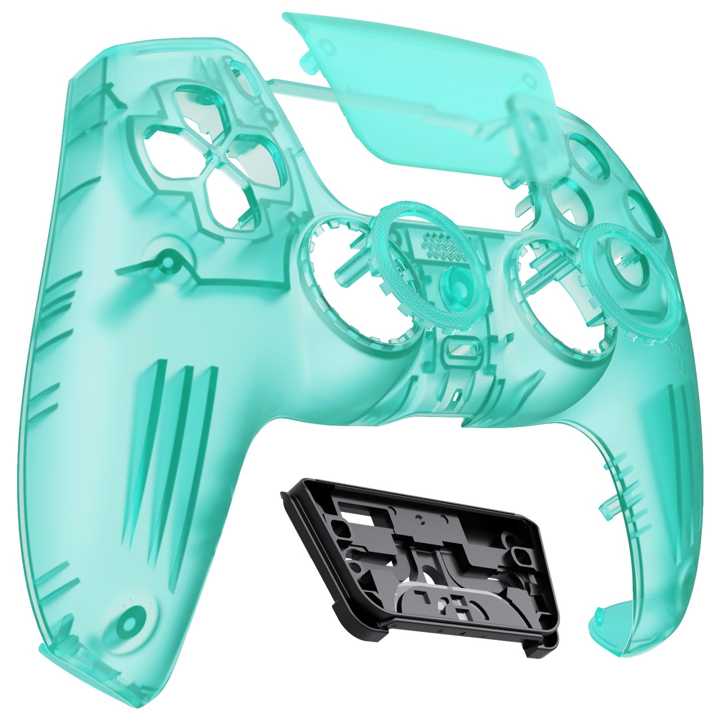 eXtremeRate PS5コントローラーBDM-010/020/030/040/050対応LUNA再設計交換対応用フロントシェル＆タッチパッド【エメラルドグリーン】