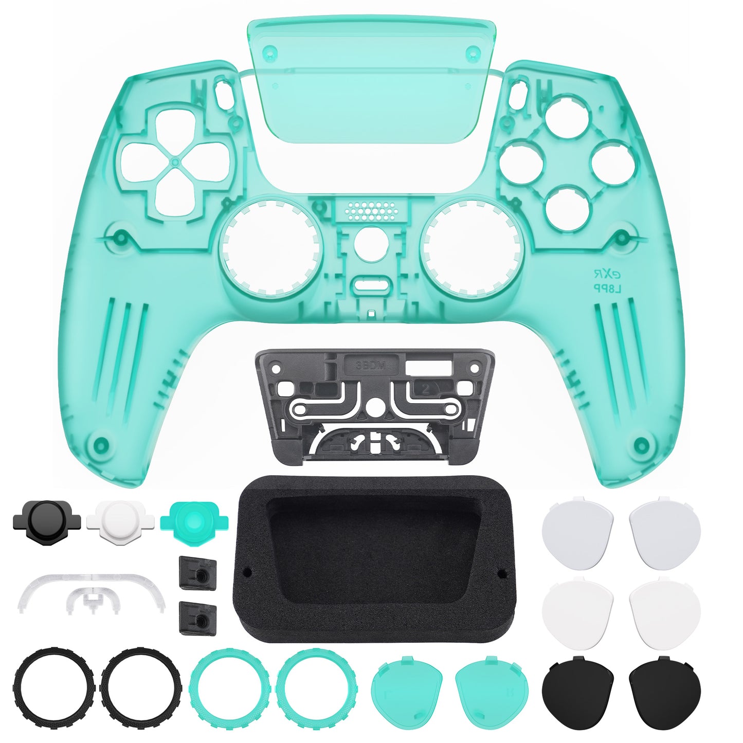 eXtremeRate PS5コントローラーBDM-010/020/030/040/050対応LUNA再設計交換対応用フロントシェル＆タッチパッド【エメラルドグリーン】