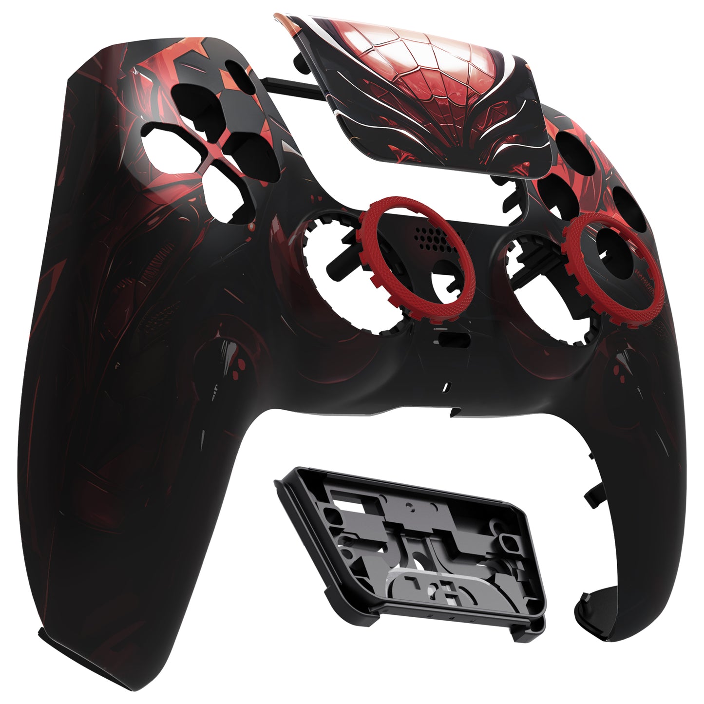 eXtremeRate PS5コントローラーBDM-010/020/030/040/050/060対応LUNA再設計交換対応用フロントシェル＆タッチパッド【マシンスパイダー】
