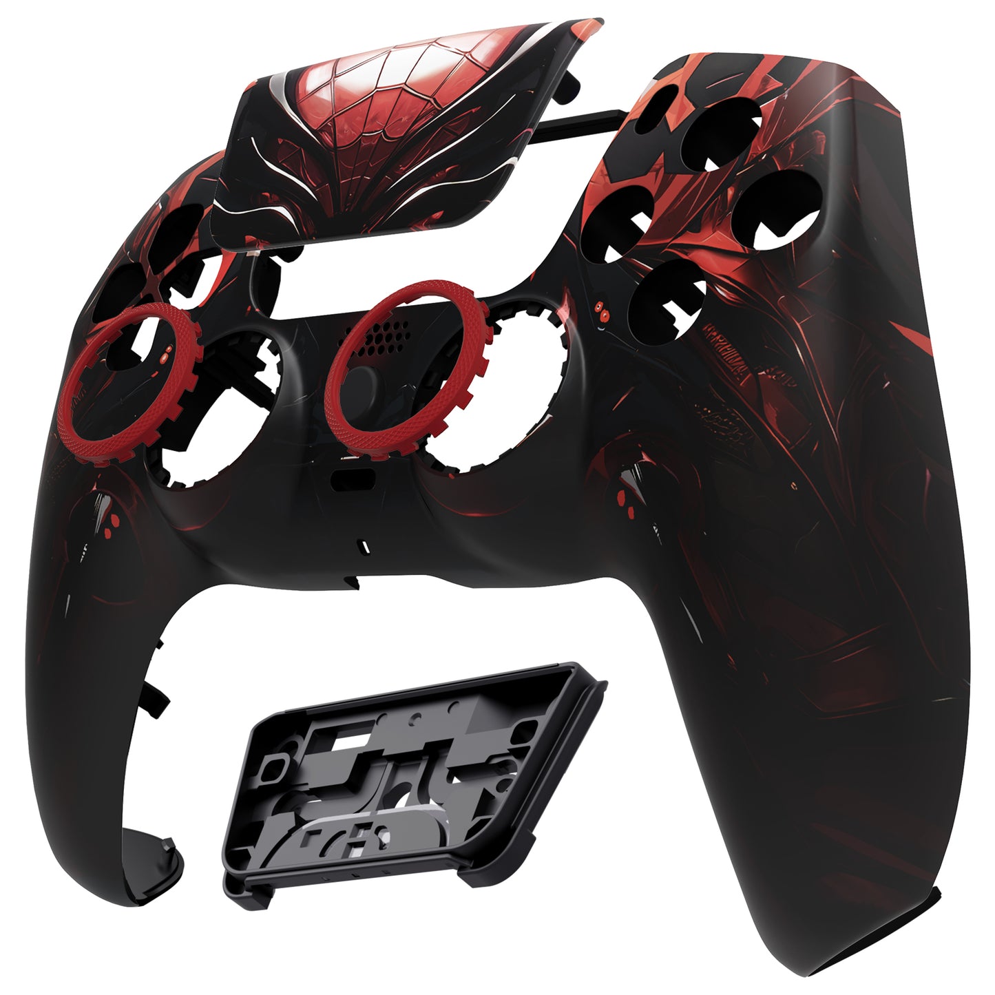 eXtremeRate PS5コントローラーBDM-010/020/030/040/050/060対応LUNA再設計交換対応用フロントシェル＆タッチパッド【マシンスパイダー】