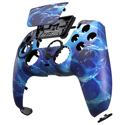 eXtremeRate PS5コントローラーBDM-010/020/030/040/050/060対応LUNA再設計交換対応用フロントシェル＆タッチパッド【アクアマジック】