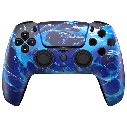 eXtremeRate PS5コントローラーBDM-010/020/030/040/050/060対応LUNA再設計交換対応用フロントシェル＆タッチパッド【アクアマジック】