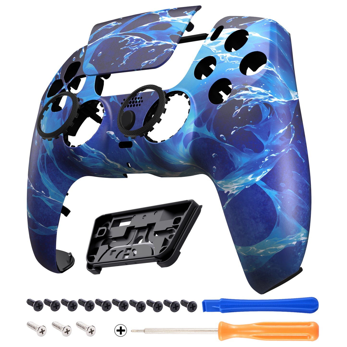 eXtremeRate PS5コントローラーBDM-010/020/030/040/050/060対応LUNA再設計交換対応用フロントシェル＆タッチパッド【アクアマジック】