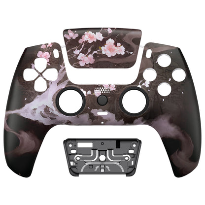 eXtremeRate PS5コントローラーBDM-010/020/030/040/050対応LUNA再設計交換対応用フロントシェル＆タッチパッド【暗闇に咲く花】