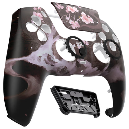 eXtremeRate PS5コントローラーBDM-010/020/030/040/050対応LUNA再設計交換対応用フロントシェル＆タッチパッド【暗闇に咲く花】