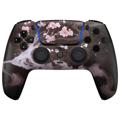 eXtremeRate PS5コントローラーBDM-010/020/030/040/050対応LUNA再設計交換対応用フロントシェル＆タッチパッド【暗闇に咲く花】