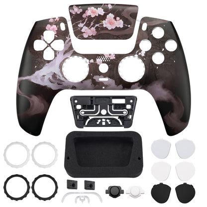 eXtremeRate PS5コントローラーBDM-010/020/030/040/050対応LUNA再設計交換対応用フロントシェル＆タッチパッド【暗闇に咲く花】