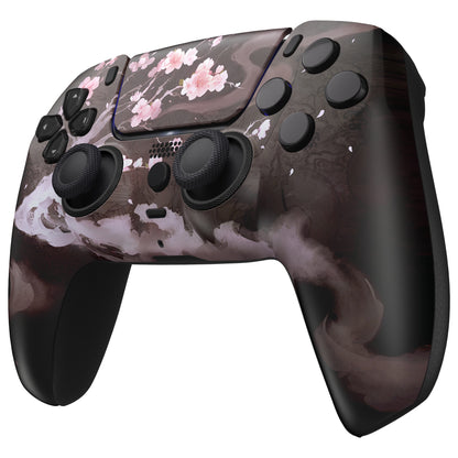 eXtremeRate PS5コントローラーBDM-010/020/030/040/050対応LUNA再設計交換対応用フロントシェル＆タッチパッド【暗闇に咲く花】