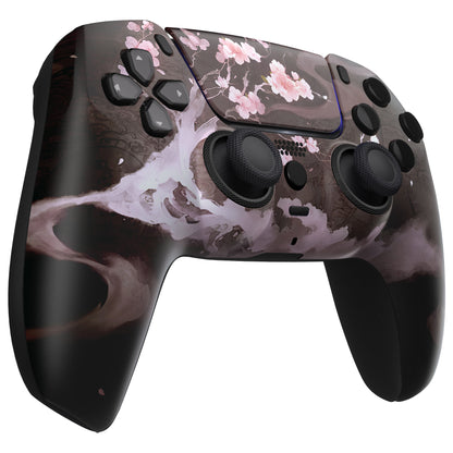 eXtremeRate PS5コントローラーBDM-010/020/030/040/050対応LUNA再設計交換対応用フロントシェル＆タッチパッド【暗闇に咲く花】