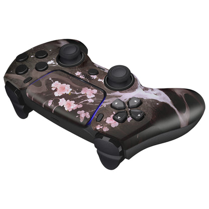 eXtremeRate PS5コントローラーBDM-010/020/030/040/050対応LUNA再設計交換対応用フロントシェル＆タッチパッド【暗闇に咲く花】