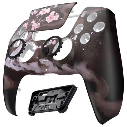 eXtremeRate PS5コントローラーBDM-010/020/030/040/050対応LUNA再設計交換対応用フロントシェル＆タッチパッド【暗闇に咲く花】