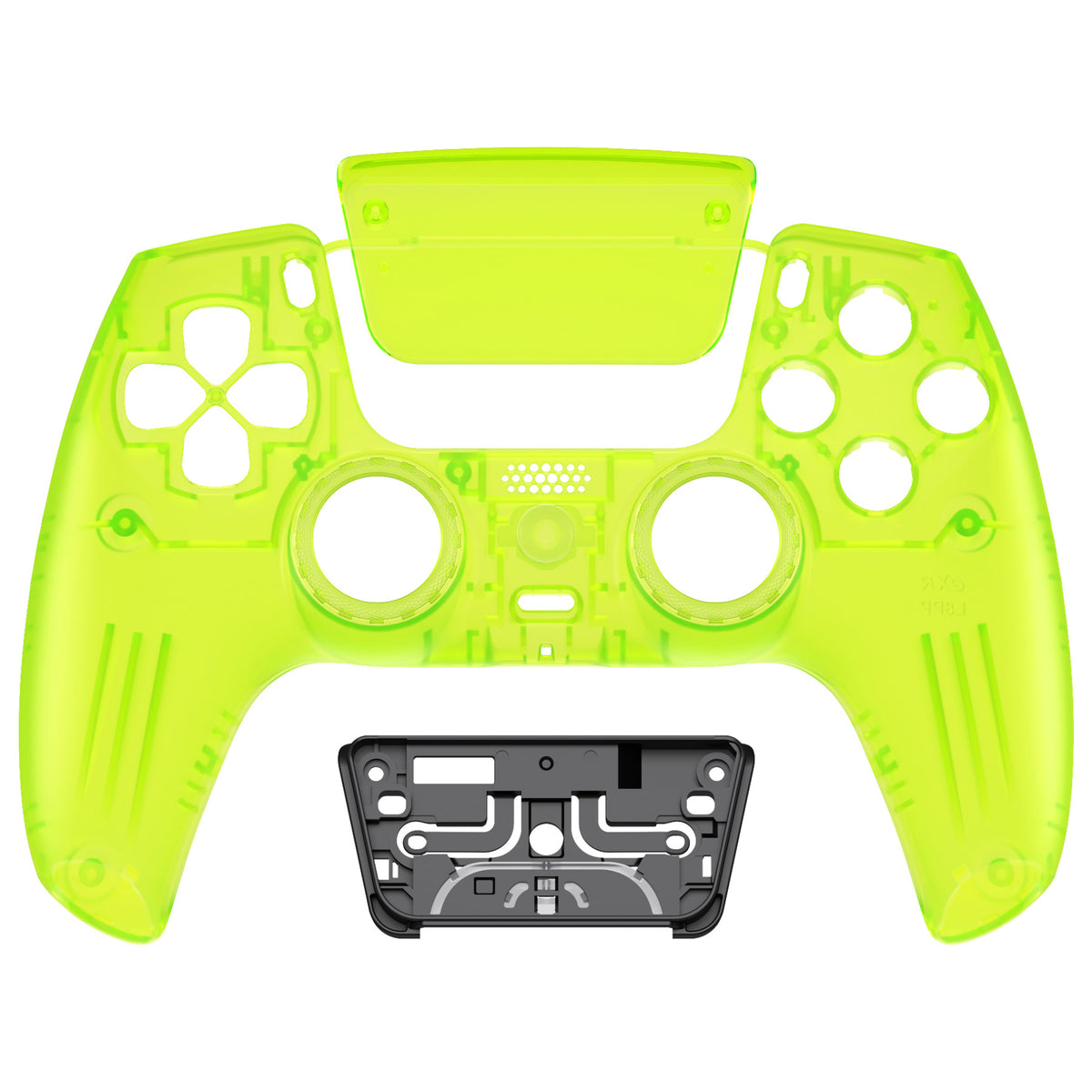 eXtremeRate LUNA Redesigned Replacement Front Shell & Touchpad for PS5 Controller BDM-010/020/030/040/050 (Clear Black)