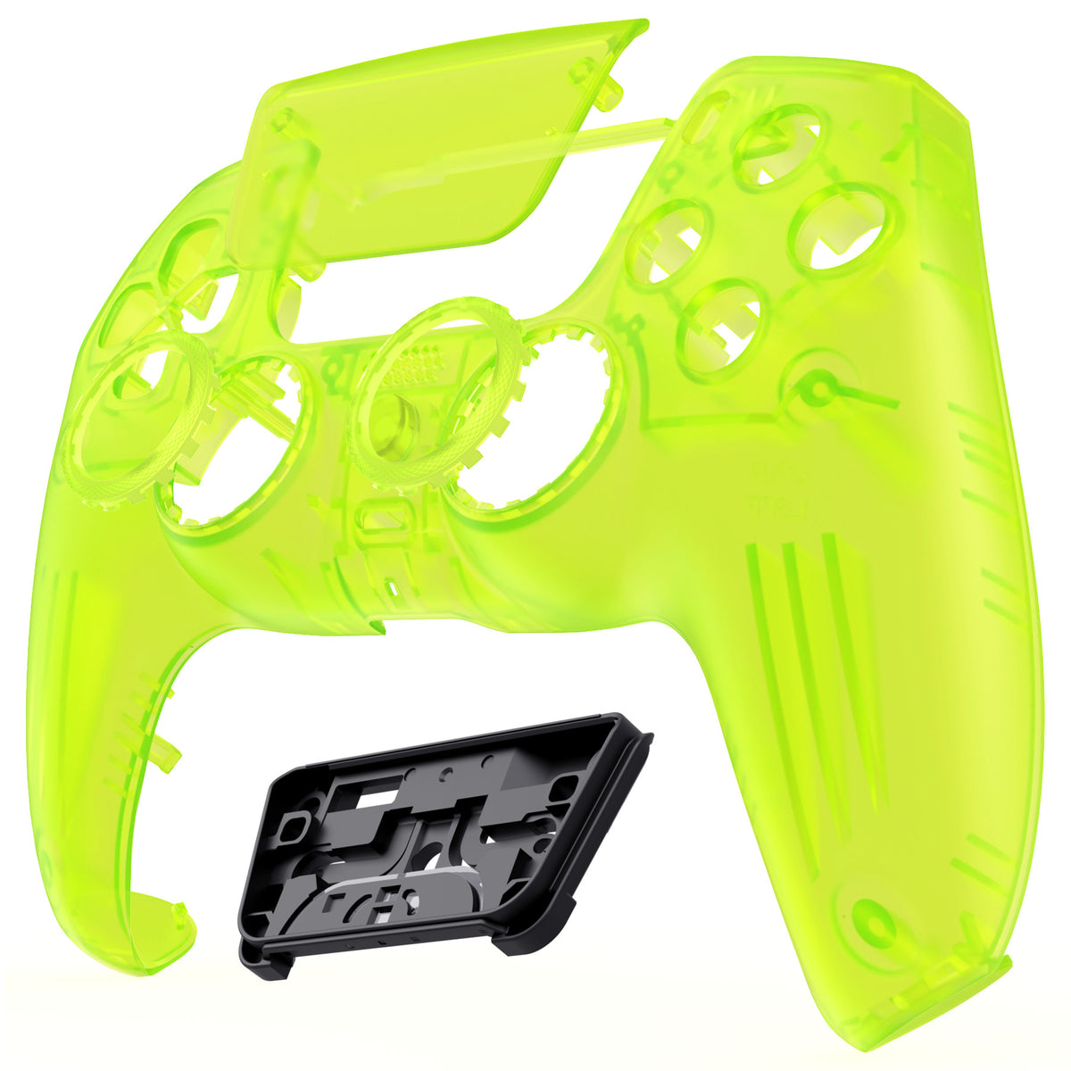eXtremeRate LUNA Redesigned Replacement Front Shell & Touchpad for PS5 Controller BDM-010/020/030/040/050 (Clear Black)
